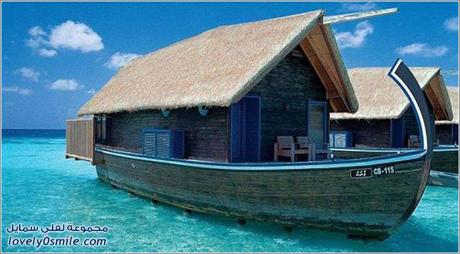 فندق غرفه على شكل قوارب في المالديف