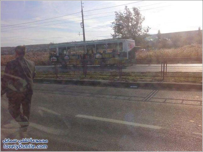 الصور الأولى لتفجير حافلة ركاب في فولغوغراد في روسيا