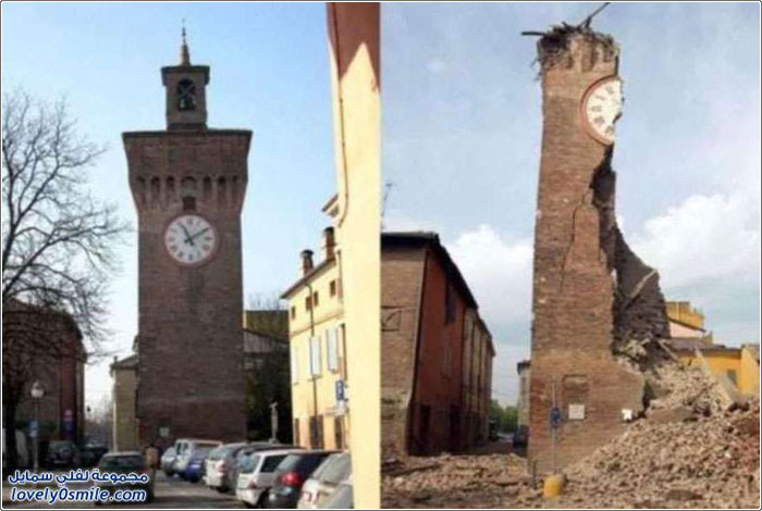 صور إطاليا قبل وبعد الزلزال