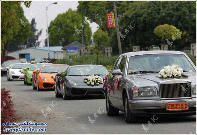 موكب زفاف لعائلة غنية في الصين