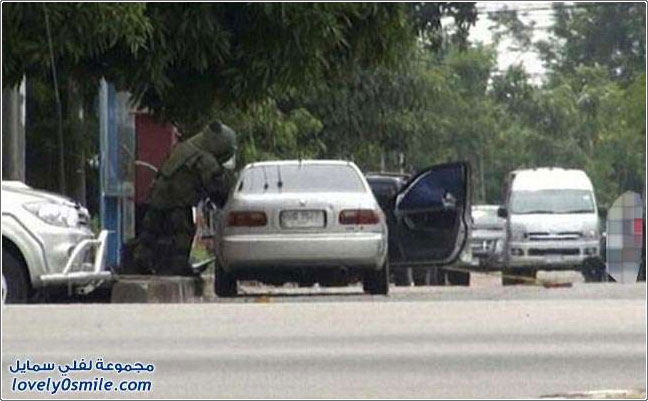 صور انفجار سيارة مفخخة في تايلاند
