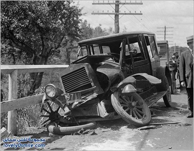 حوادث السيارات قبل 80 سنة