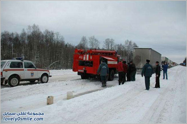 الثلوج في الطرق الروسية